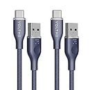 VOLTME USB C Cable (2-Pack, 3.3ft), Premium Nylon USB A to USB C Charger Cable, USB 2.0 Type C Charging Cable Fast Charge for Galaxy S10+/S10, Note 10/9, LG V30/V35, Moto Z2 Z3