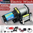 Electric Winch 3000LBS/1361kg Car Steel Cable 12V Wireless Remote 4WD ATV UTV AU
