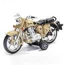 WooZee.. Rugged Bullet Bike Toy with Pull-Back Action Free Wheel Side Stand Realistic Design, Brown