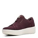 Clarks Womens Collection Sneaker, Burgundy S, 5 US