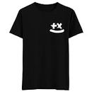 Filmy Vastra Men's & Women's- EDM | Electronic Dance Music- Martin Garrix Logo Symbol Pocket - Short Sleeve Premium Roundneck T-Shirt Cotton | Black Medium - 40