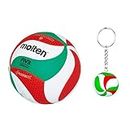 Molten FLISTATEC Volleyball Standard Volleyball ‎V5M5000 - Size 5 for Competition and Training | Durable, Responsive, Official Size | Indoor and Outdoor Play & 3D Mini Volleyball Keychain.