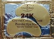 NYKKOLA 50 Pairs 24K Gold Eye Mask Powder Crystal Gel Collagen Natural Eye Pads For Anti-Aging & Moisturizing Reducing Dark Circles, Puffiness, Wrinkles
