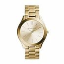 Michael Kors Slim Runway MK3179 Women's Wrist Watches, Gold Dial