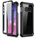 Dexnor Compatible with Samsung Galaxy S10e Case [Ultra Hybrid] 360 with Screen Protection Full-Body Soft Silicone Bumper Anti-Scratch Clear Ultra-Thin Back Panel for Samsung Galaxy S10e - Black