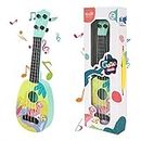 GLAITC Kids Guitar,Kids Ukulele Toy,37cm Guitar Musical Toy Ukulele Instrument with 4 Ajustable Strings,Learning Educational Toys Mini Guitar for Toddlers Beginners Boys Girls Gift (Style-A)