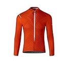 Santic Men's Cycling Jersey Long Sleeve for Men Biking Jersey Cycling Shirts Cycling Tops Red