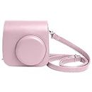Shopizone Classic Vintage PU Leather Compact Case with Strap for Fujifilm Instax Mini 9/8 /8+ (Baby Pink)