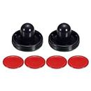 PATIKIL 76mm Air Hockey Pushers and Air Hockey Pucks, Handles Paddles Replacement Accessories for Game Tables(2 Pushers with Pads, 4 Pucks)