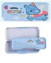 TEMSON Metal Caroon Pencil Box for Kids – Double Layer Metal Pencil Case for Kids Boys/Pencil Case for Students School Supplies - Stationery Set Organizer (Elephant - Blue)(B-669-27)