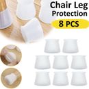 8Pcs Silicone Chair Leg Caps Feet Covers Floor Furniture Table Floor Protectors 