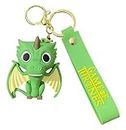 WOW Keychains Silicone Game Of Thrones Dragon Character Keychain, Green (Pack of 1)
