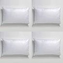 Habitat Rectangular 16x24 Inches Pillow, Set of 4, Bed Leilani Pillows for Sleeping 4 Pack, Standard Size, Top-end Microfiber Cover for Side Stomach Back Sleepers - White