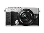 Olympus PEN E-P7 Camera Kit, 20 MP Sensor, 5-axis image stabilisation, tilt HD LCD, 4K, Wi-Fi, color and monochrome profile control, silver incl. M.Zuiko Digital ED 14-42mm EZ black