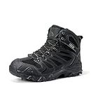 NORTIV 8 Men's Ankle High Waterproof Hiking Boots Backpacking Trekking Trails Shoes 160448_M All Black Size 10 US/ 9 UK