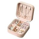 PU Leather jewellery organisers Mini Jewelry Organizer Box for Women Travel Ring, Pendant, Earring, Necklace Storage (Pink)