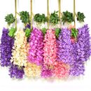 12x Artificial Hanging Wisteria Fake Silk Flowers Vine Plant Home Garden Decor