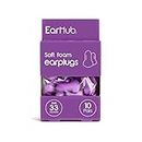 EarHub Sleepwell Soft Foam Earplugs, Hearing Protection 33dB, Ear Plugs Best Used for Sleep, Also Used for Travel, Work, Study & Concerts, Purple, 10 Pairs