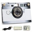 Paper Shoot Camera - 18MP Compact Digital Papershoot Camera Gift for Kid with Four Filters, 10 Sec Video & Timelapse - Includes: 32GB SD Card, 2 Batteries & Camera Case - Classic White APC.18.002