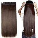 Fashion Alley Hair Extensions And Wigs Women's 24 Inch Clip In Hair Extension (Brown)