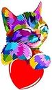 RNG GRAPHICS PVC VINYL Colorful Little Katty Cat Wall Sticker,Animal Wall Sticker For Kids Room Decoration Items Kids Wall Sticker Wall Art Multicolor, Modern, 35 CM x 60 CM