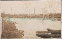 Fifield Wisconsin WI - PATERSON BROS LOGGING SAW MILL - RPPC Postcard Park Falls