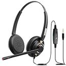 Cell Phone Headset with Microphone Noise Cancelling & in-line Control, 3.5mm Wired Headset for iPhone Android PC Laptop Tablet,Computer Wired Headphone for Business Home Call Center Office Skype