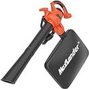MAXLANDER 3 in 1 Electric Leaf Blower/Vacuum/Mulcher with Bag,12Amp 365CFM Corded Leaf Blower Vacuum with Metal Impeller,2-Speed Dial Leaf Blower for Lawn Care