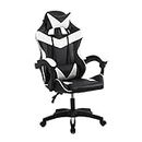 Panana Gaming Racing Chair Heavy Duty Gas Lift Adjustable Height PC Game Swivel Chair (White)