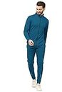 SWADESI STUFF Dry Fit Track Suit Set for Men | Slim Fit Perfect for Jogging and Lounging - Firozi (XXL)