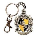 The Noble Collection Harry Potter Hufflepuff Crest Keychain – 2 in (4,5 cm) Hand-enamelled Hufflepuff House Keychain – Harry Potter Film Set Movie Props Gifts Merchandise