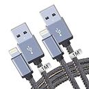 Azhizco Lightning Cable Denim-Braided, iPhone Charger MFi Certified iPhone Charger Cable 1M 2Pack, iPhone Cable for iPhone 14 13 12 11 Pro Max Xs XR X 8 7 6 5 iPad Pro iPod Apple Charger