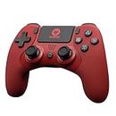 EvoFox Elite Play Wireless Controller for PS4, iPad & iPhones | Bluetooth 5 | Dual Vibration | 6 Axis Gyro Sensor | 10 Hours of Game Play | Touch Panel | Built in Speaker | 3.5 mm Headset Port (Red)