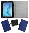 Acm Leather Flip Flap Case Compatible with Samsung Galaxy Tab E Lite 7" Tablet Cover Stand Blue