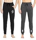 West Gate Clothing Plus Size Track Pants for Men | Mens Track Pant Combo | Casual Fit Comfortable Jogger Pant (Pack of 2) (5XL, Black_Charcoal)