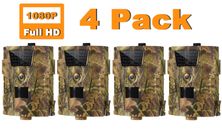 4 Pack-1080P Hunting Game Trail Camera 12MP Wildlife Waterproof Cam Night Vision