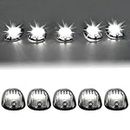 LED Cab Roof Marker Lights for 03-16 Dodge Ram 1500 2500 3500 with 5 in 1 Wire Harness (Smoked Lens with 16 White LEDs)