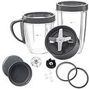 Accessories for Compatible with Nutribullet Blade wilth lids,Gears Set, Cup with Gasket Set Replacement Parts for Compatible with NutriBullet 900W/600W Series