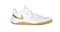 Nike Unisex-Adult Hyperspeed Court White/Metallic Gold Sneaker - 9 UK(DJ4476-170)