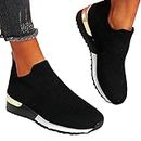Ladies Walking Shoes Sale Clearance Air Cushion Slip-on Orthopedic Diabetic Walking Shoes for Womens UK Lightweight Breathable Platform Trainers Casual Sneaker Walking Shoes