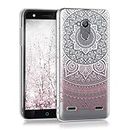 kwmobile Clear Case Compatible with ZTE Blade V7 Lite (5") - Phone Case Soft TPU Cover - Indian Sun Pink/White/Transparent