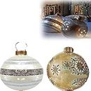 3PC Outdoor Christmas PVC Inflatable Decorated Ball,Giant Christmas Inflatable Ball Christmas Tree Decorations,Christmas Inflatable Outdoor Decorations Holiday Inflatables Balls Decoration (2pc)