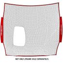 PowerNet 7x7 ft Pitch-Thru Pitching or Batting Screen for Softball (NET ONLY) 49 sqft Barrier - Red