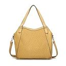 MISS LULU Handbags Hobo for Women Faux Leather Crossbody Bag Ladies Fashion Shoulder Hobo Tote Top Handle Bag with Adjustable Strap Yellow