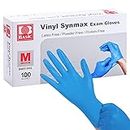 JMU Disposable Vinyl Exam Gloves Small 100 Count Latex Free Powder Free,Latex Free, Blue