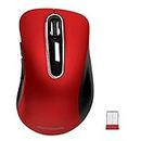 memzuoix 2.4G Wireless Mouse, 1200 DPI Mobile Optical Cordless Mouse with USB Receiver, Portable Computer Mice for Laptop, PC, Desktop, MacBook, 5 Buttons, Red