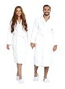 Bathrobe for Men & Women with Slippers, Luxury Cotton Terry Shawl Collar, 100% Combed Terry Unisex Spa Robe