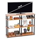 Livzing 4 Tier Wooden TNT TV Entertainment Units | Sturdy Construction | Holds up to 55 inches TV | Multiple Shelves & Open Shelving | Ventilation | Modern TV Stand