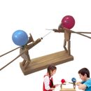 Balloon Man Battle Wooden Fighter 2 Players Handmade Wooden Bots Battle Game Toy