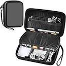 COMECASE Electronics Organizer Bag for MacBook Pro Charger, for Apple Magic Mouse and Pencil, Travel Accessories Case for Power Bank, Charging Cords, Earphones, Flash Drive,USB Cable-Black(Box Only)